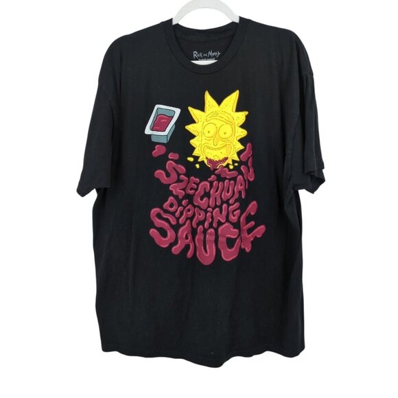Rick and Morty Szechuan Dipping Sauce T-Shirt Adult Swim Men's 2X Short Sleeve - Picture 1 of 5